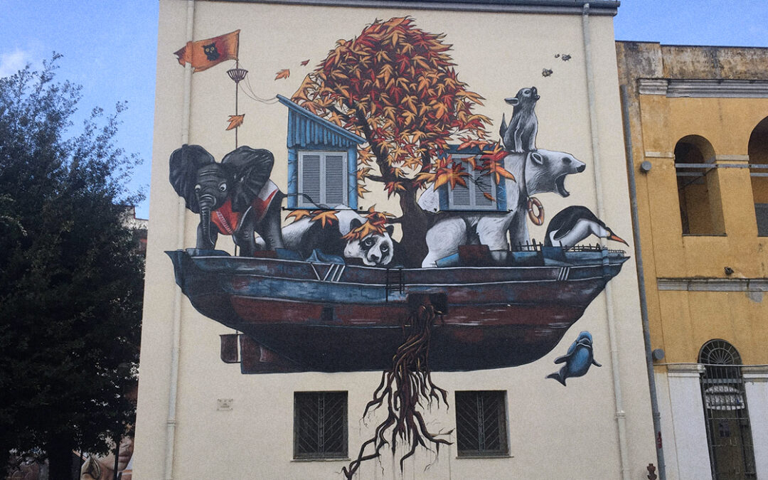 Un murales di Orma il Viandante a Napoli
